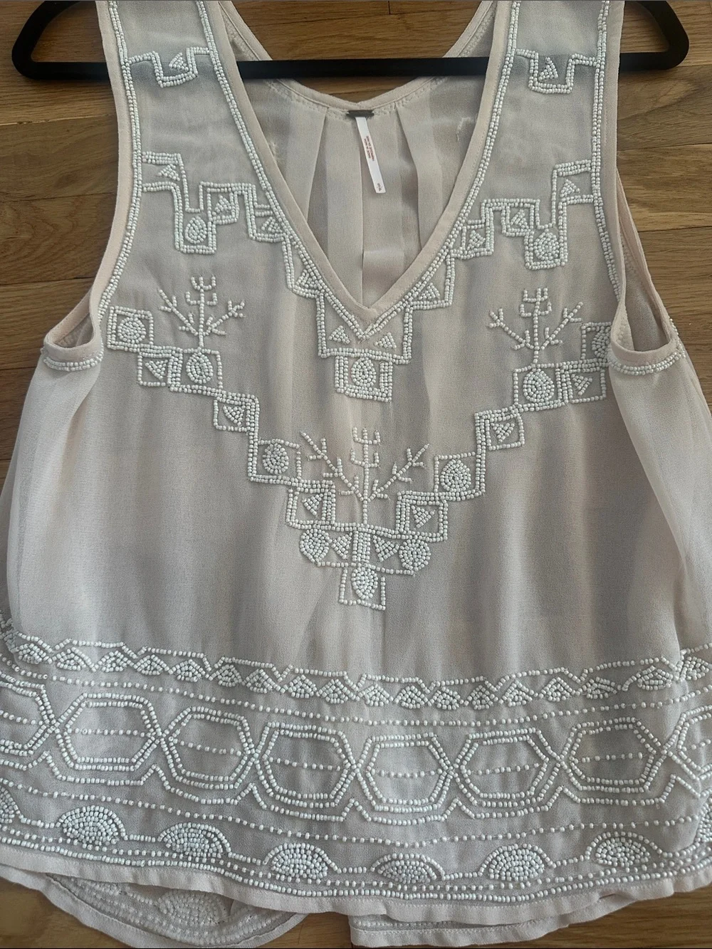 Free People Beaded Sheer Top